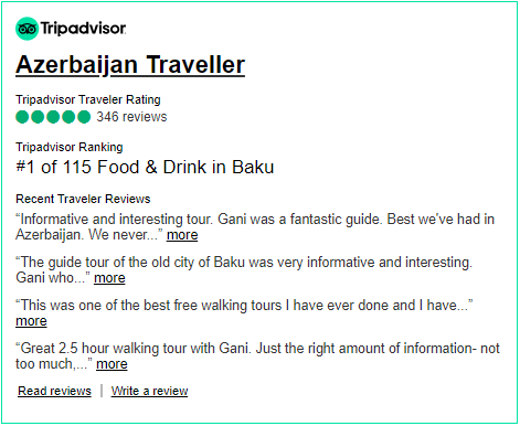 Reviews for Azerbaijan Traveller on TripAdvisor